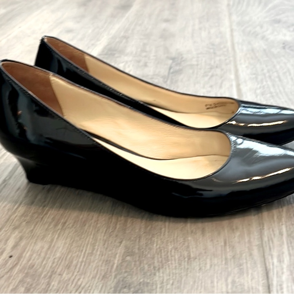 Cole Haan black patent leather wedges. Size 6B.